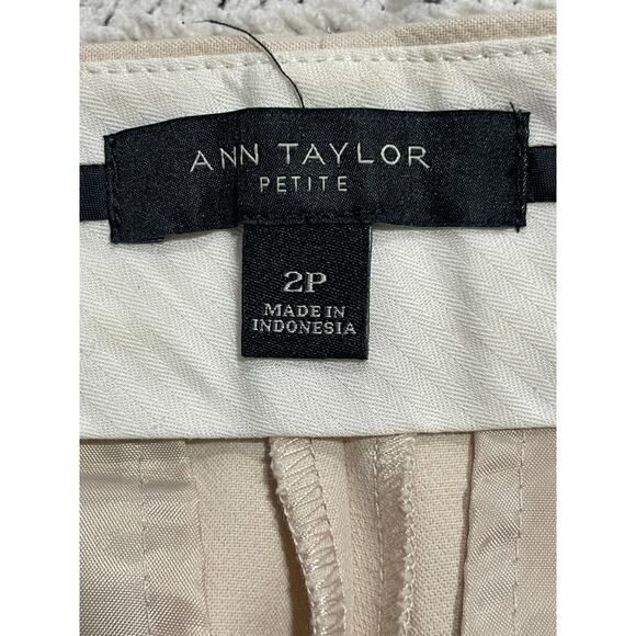 Ann Taylor Devin Tailored Ankle Dress Pants Womens Size 2 Petite 2P Tan Stretch - Picture 5 of 10